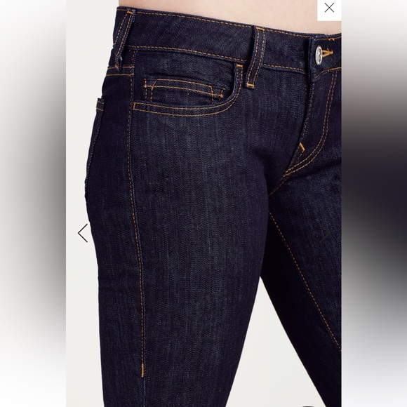 True Religion Carrie Low Rise Dark Blue Flare Jeans - Picture 4 of 16